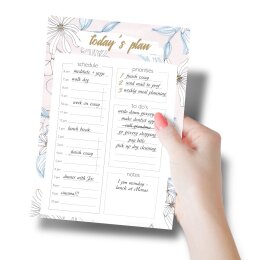 Notepads Daily Planner Pad BLOOM | DIN A5 Format |  10 Blocks
