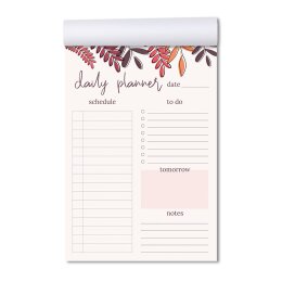 Our daily planner pad RED LEAVES is perfect for planning out your day. High-quality notepad design in practical A5 format.