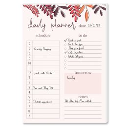 Notepads Daily Planner Pad RED LEAVES | DIN A5 Format |  10 Blocks