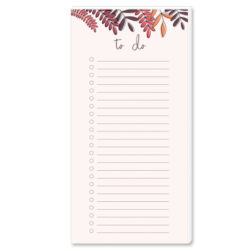 Notepads RED LEAVES | DIN LONG Format | 2 Blocks Flowers & Petals, , Paper-Media