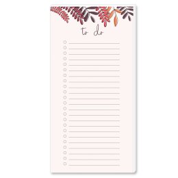 Notepads RED LEAVES | DIN LONG Format | 4 Blocks Flowers...