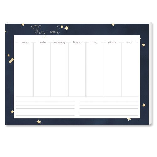 Weekly planner pad STARS | DIN A4 Format