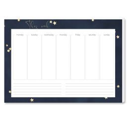 Hebdomadaire planificateur Pad STARS | Format DIN A4