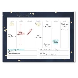 Weekly planner pad STARS | DIN A4 Format | 1 block