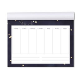 Weekly planner pad STARS | DIN A4 Format | 2 Blocks