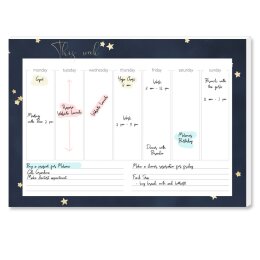 Wochenplaner-Pad STARS | DIN A4 Format | 2 Blöcke