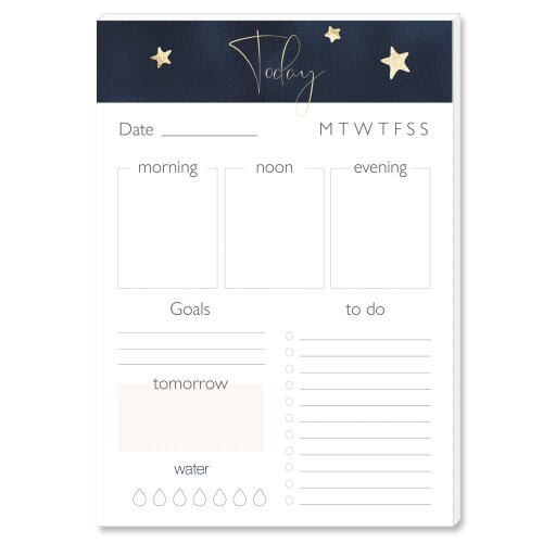 Notepads Daily Planner Pad STARS | DIN A5 Format