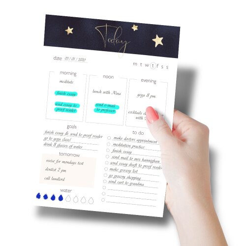 Notepads Daily Planner Pad STARS | DIN A5 Format