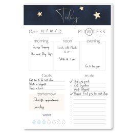Blocs de notas Planificador diario STARS | Formato DIN A5 2 Bloques