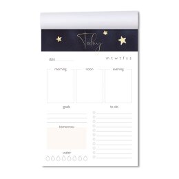 Notepads Daily Planner Pad STARS | DIN A5 Format 10 Blocks