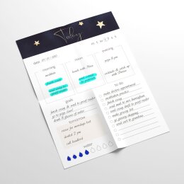 Notepads Daily Planner Pad STARS | DIN A5 Format 10 Blocks