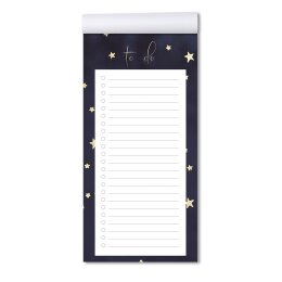 Il nostro to do-list STARS è perfetto per pianificare le attività in anticipo. Design Notepad di alta qualità in pratico formato DIN lungo.