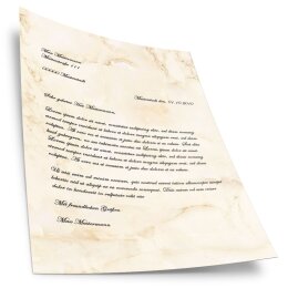 Briefpapier MARMOR BEIGE - DIN A4 Format 50 Blatt