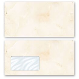 MARBRE BEIGE Briefumschläge Motif de marbre CLASSIC , DIN LONG & DIN C6, BUE-4034