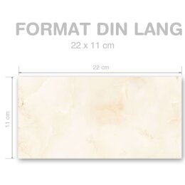 10 patterned envelopes MARBLE BEIGE in standard DIN long format (windowless)