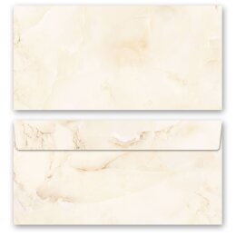50 patterned envelopes MARBLE BEIGE in standard DIN long...