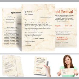 10 sobres estampados MÁRMOL BEIGE - Formato: DIN LANG (con ventana)