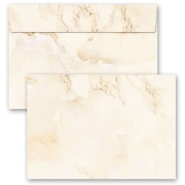 25 patterned envelopes MARBLE BEIGE in C6 format (windowless) Marble & Structure, Marble motif, Paper-Media
