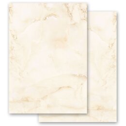 Motif-Stationery Sets Marble & Structure, MARBLE BEIGE 200-pc. Complete set - DIN A4 & DIN LONG Set. | Order online! | Paper-Media