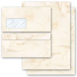 40-pc. Complete Motif Letter Paper-Set MARBLE BEIGE...