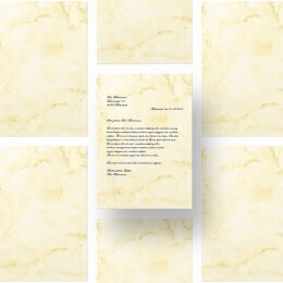 Motif Letter Paper! MARBLE LIGHT YELLOW 20 sheets DIN A4
