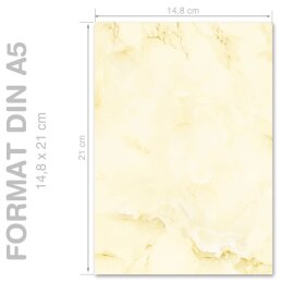 Motif Letter Paper! MARBLE LIGHT YELLOW 100 sheets DIN A5