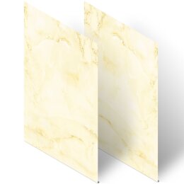 Briefpapier - Motiv MARMOR HELLGELB | Marmor & Struktur | Hochwertiges DIN A6 Briefpapier - 100 Blatt | 90 g/m² | beidseitig bedruckt | Online bestellen!