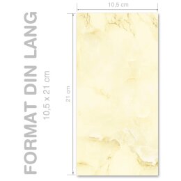 MARMO GIALLO CHIARO Briefpapier Papier de marbre ELEGANT 100 fogli di cancelleria, DIN LANG (105x210 mm), DLE-4035-100