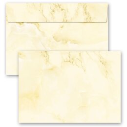 10 enveloppes à motifs au format C6 - MARBRE JAUNE CLAIR (sans fenêtre) Marbre & Structure, Motif de marbre, Paper-Media