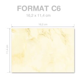 MARBLE LIGHT YELLOW Briefumschläge Marble motif CLASSIC 25 envelopes, DIN C6 (162x114 mm), C6-4035-25