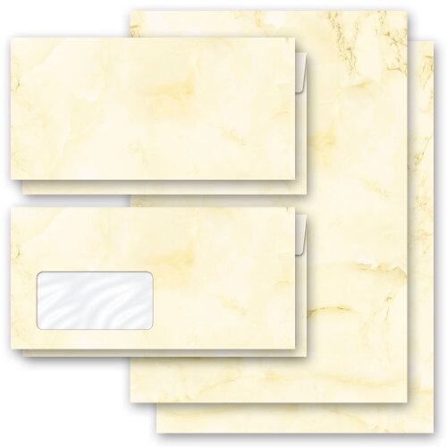 Motif Letter Paper-Sets MARBLE LIGHT YELLOW Marble paper