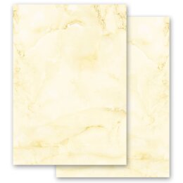 Motif-Stationery Sets Marble & Structure, MARBLE LIGHT YELLOW 100-pc. Complete set - DIN A4 & DIN LONG Set. | Order online! | Paper-Media