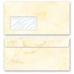 MARBLE LIGHT YELLOW Briefpapier Sets Marble paper ELEGANT 100-pc. Complete set, DIN A4 & DIN LONG Set., SME-4035-100
