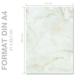 MARBLE LIGHT GREEN Briefpapier Marble paper ELEGANT 100 sheets, DIN A4 (210x297 mm), A4E-4036-100