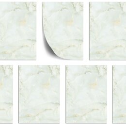 MARBRE VERT CLAIR Briefpapier Papier de marbre ELEGANT 50 feuilles de papeterie, DIN A5 (148x210 mm), A5E-079-50