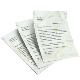 100 fogli di carta da lettera decorati MARMO VERDE CHIARO DIN A5