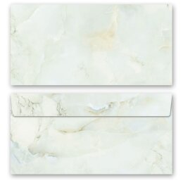 10 enveloppes à motifs au format DIN LONG - MARBRE VERT CLAIR (sans fenêtre) Marbre & Structure, Motif de marbre, Paper-Media