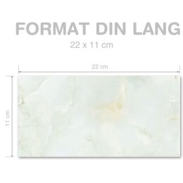 MÁRMOL VERDE CLARO Briefumschläge Motivo de mármol CLASSIC 50 sobres (sin ventana), DIN LANG (220x110 mm), DLOF-4036-50