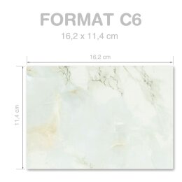MARBLE LIGHT GREEN Briefumschläge Marble motif CLASSIC 10 envelopes, DIN C6 (162x114 mm), C6-4036-10
