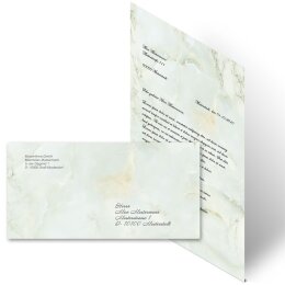 40-pc. Complete Motif Letter Paper-Set MARBLE LIGHT GREEN