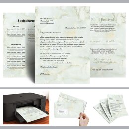 40-pc. Complete Motif Letter Paper-Set MARBLE LIGHT GREEN