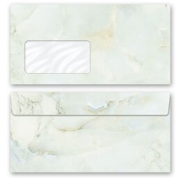 MARBLE LIGHT GREEN Briefpapier Sets Marble paper ELEGANT 100-pc. Complete set, DIN A4 & DIN LONG Set., SME-4036-100