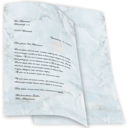 Motif Letter Paper! MARBLE LIGHT BLUE Marble paper