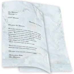 Papel de carta MÁRMOL AZUL CLARO Papier de marbre