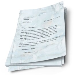 Motif Letter Paper! MARBLE LIGHT BLUE 20 sheets DIN A4