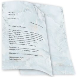 Papier à motif MARBRE BLEU CLAIR 100 feuilles DIN A4