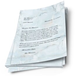 Papier à motif MARBRE BLEU CLAIR 100 feuilles DIN A4