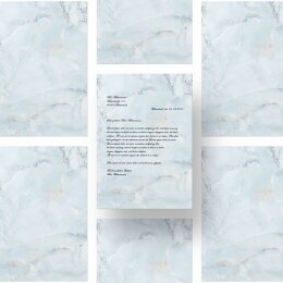 Papier à motif MARBRE BLEU CLAIR 100 feuilles DIN A4