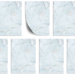 MARBLE LIGHT BLUE Briefpapier Marble paper ELEGANT 50 sheets, DIN A5 (148x210 mm), A5E-080-50