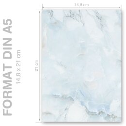 Motif Letter Paper! MARBLE LIGHT BLUE 50 sheets DIN A5